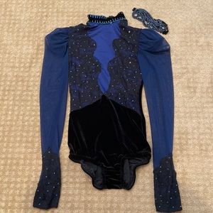 Girls Velvet Lace Jazz Dance Costume
